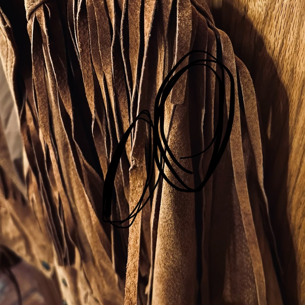 Wilsons Leather Women’s Brown Fringe Western Jacket Button Short Size L - Picture 7 of 9